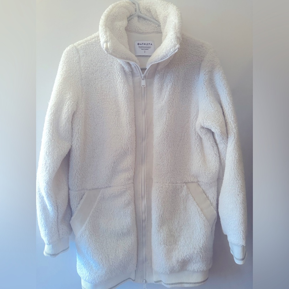 Athleta Stone Colored Double Zip Jacket Size: S